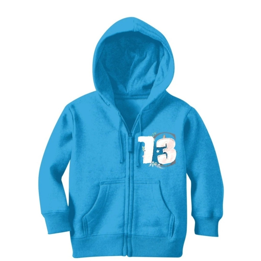 Ruby Moon Cropped Quarter Sleeve Hoodie Blue/white Size XSmall